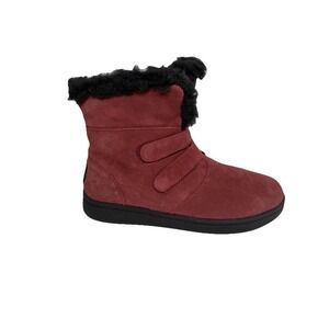 Bearpaw Ankle Red Suede Boots Women's Size 7 No Box